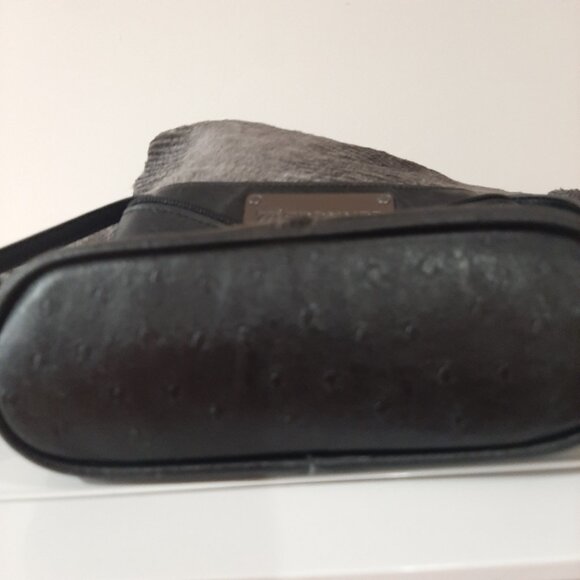 Rare faux ostrich leather  moto detail chic spanner bag - Picture 5 of 11